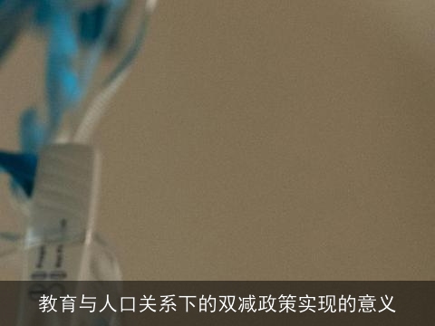教育与人口关系下的双减政策实现的意义 教育与人口关系下的双减政策实现的意义