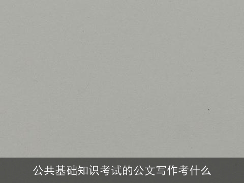 公共基础知识考试的公文写作考什么 公共基础知识考试的公文写作考什么