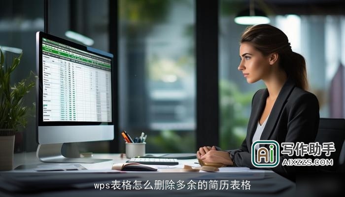 wps表格怎么删除多余的简历表格 wps表格怎么删除多余的简历表格