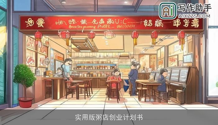 实用版粥店创业计划书 实用版粥店创业计划书