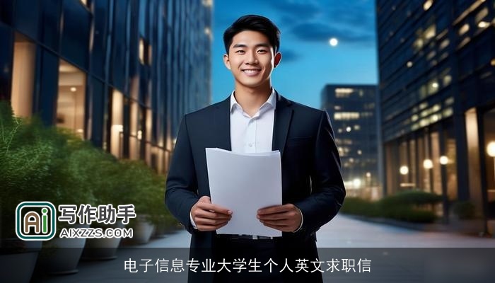 电子信息专业大学生个人英文求职信 电子信息专业大学生个人英文求职信