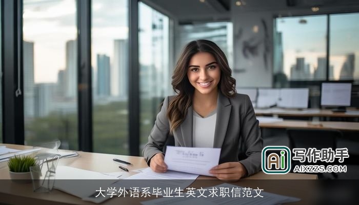 大学外语系毕业生英文求职信范文 大学外语系毕业生英文求职信范文