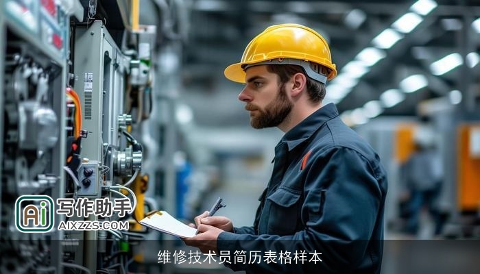 维修技术员简历表格样本 维修技术员简历表格样本