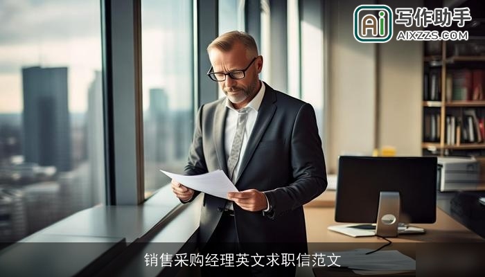 销售采购经理英文求职信范文 销售采购经理英文求职信范文