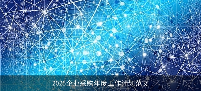 2025企业采购年度工作计划范文 2025企业采购年度工作计划范文