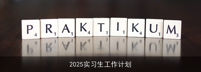 2025实习生工作计划 2025实习生工作计划