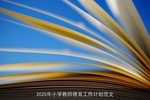 2025年小学教师德育工作计划范文 2025年小学教师德育工作计划范文