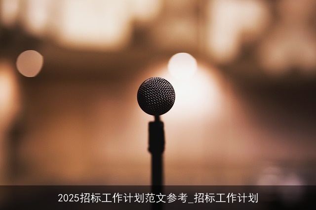 2025招标工作计划范文参考_招标工作计划 2025招标工作计划范文参考_招标工作计划