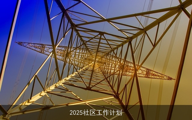 2025社区工作计划 2025社区工作计划