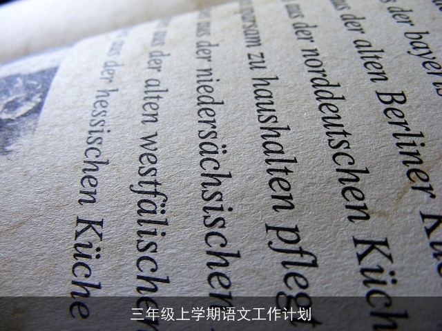 三年级上学期语文工作计划 三年级上学期语文工作计划