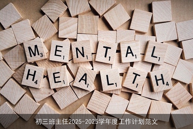 初三班主任2025-2025学年度工作计划范文 初三班主任2025-2025学年度工作计划范文