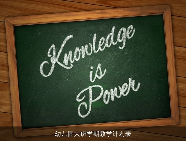 幼儿园大班学期教学计划表 幼儿园大班学期教学计划表