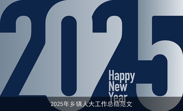 2025年乡镇人大工作总结范文 2025年乡镇人大工作总结范文