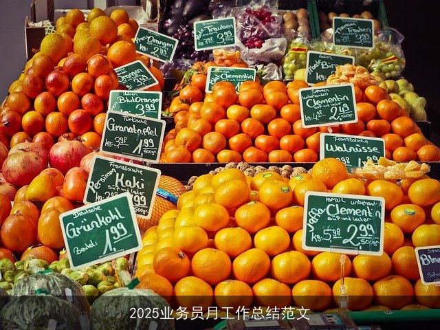 2025业务员月工作总结范文 2025业务员月工作总结范文