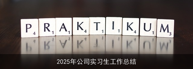 2025年公司实习生工作总结 2025年公司实习生工作总结