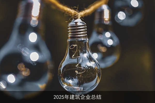 2025年建筑企业总结 2025年建筑企业总结