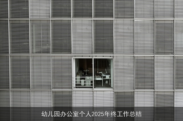 幼儿园办公室个人2025年终工作总结 幼儿园办公室个人2025年终工作总结