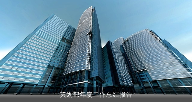 策划部年度工作总结报告 策划部年度工作总结报告