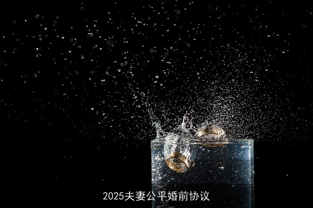 2025夫妻公平婚前协议 2025夫妻公平婚前协议