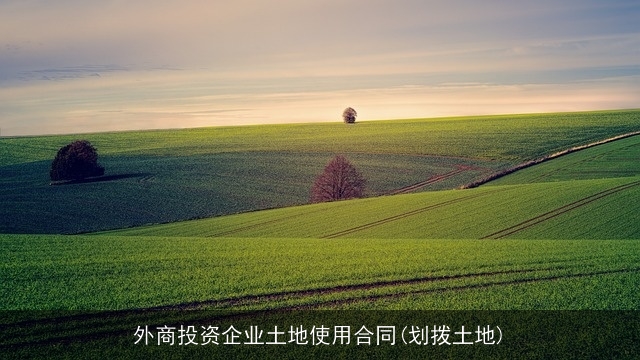 外商投资企业土地使用合同(划拨土地) 外商投资企业土地使用合同(划拨土地)