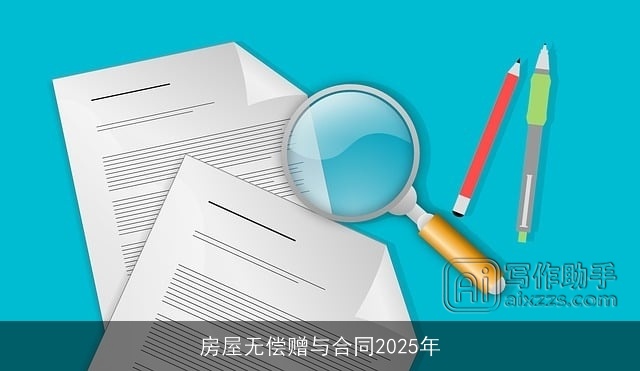 房屋无偿赠与合同2025年 房屋无偿赠与合同2025年