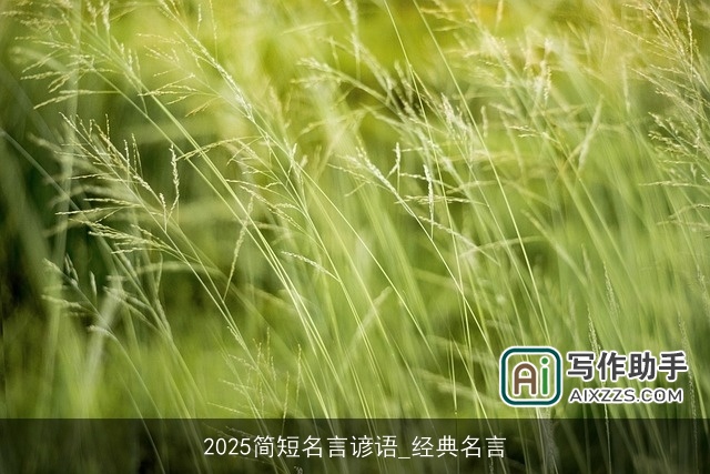 2025简短名言谚语_经典名言 2025简短名言谚语_经典名言