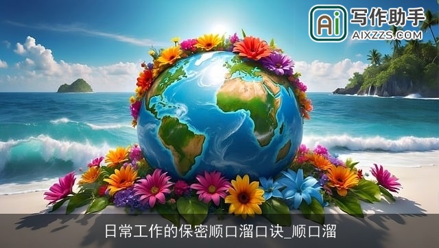 日常工作的保密顺口溜口诀_顺口溜 日常工作的保密顺口溜口诀_顺口溜