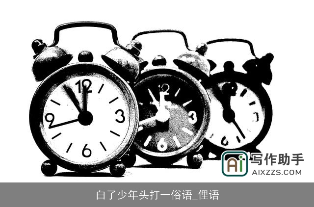 白了少年头打一俗语_俚语 白了少年头打一俗语_俚语