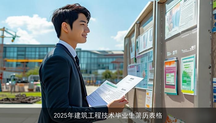 2025年建筑工程技术毕业生简历表格