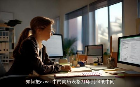 如何把excel中的简历表格打印到a4纸中间