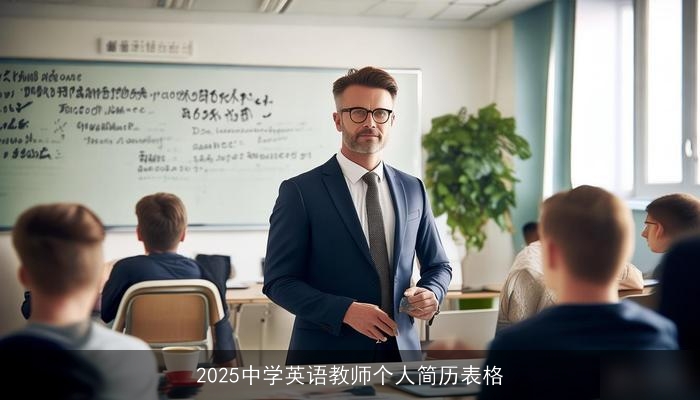 2025中学英语教师个人简历表格