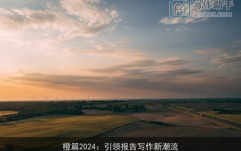 橙篇2024：引领报告写作新潮流