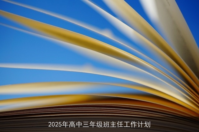 2025年高中三年级班主任工作计划