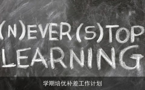 学期培优补差工作计划