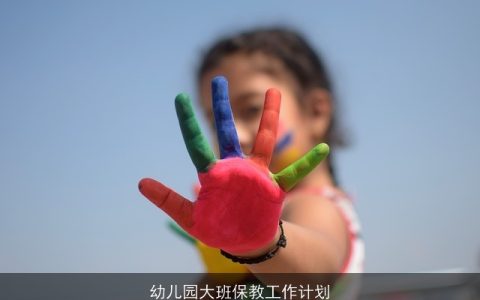 幼儿园大班保教工作计划