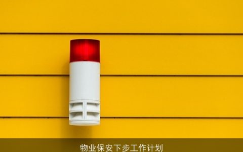 物业保安下步工作计划