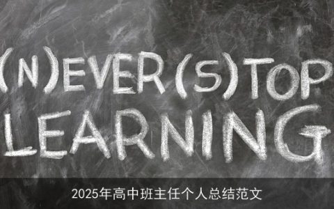 2025年高中班主任个人总结范文