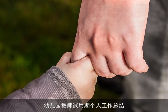 幼儿园教师试用期个人工作总结