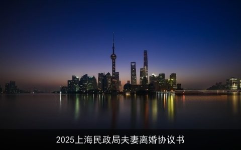 2025上海民政局夫妻离婚协议书