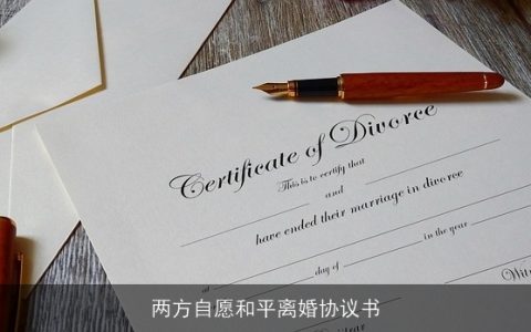 两方自愿和平离婚协议书