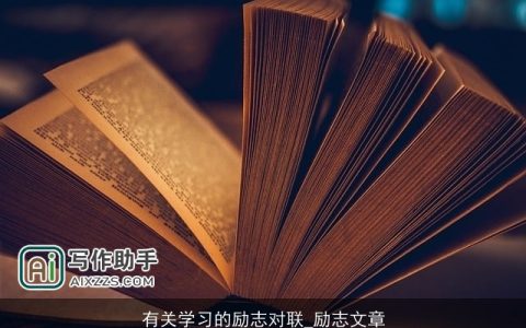 有关学习的励志对联_励志文章