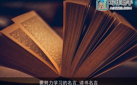 要努力学习的名言_读书名言