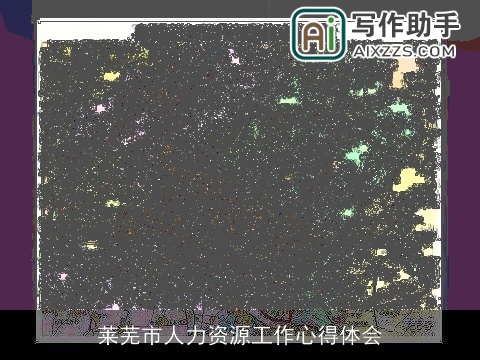 莱芜市人力资源工作心得体会