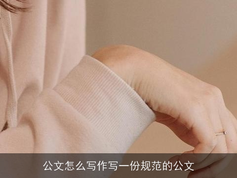 公文怎么写作写一份规范的公文