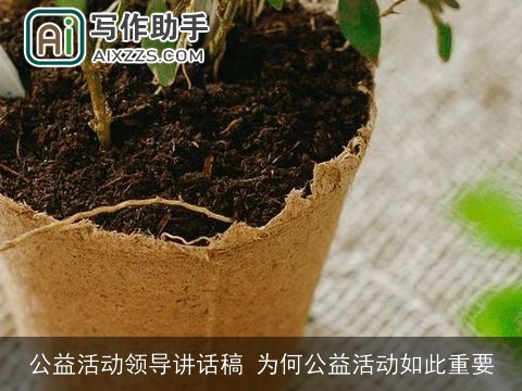 公益活动领导讲话稿 为何公益活动如此重要