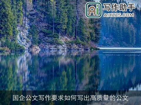 国企公文写作要求如何写出高质量的公文