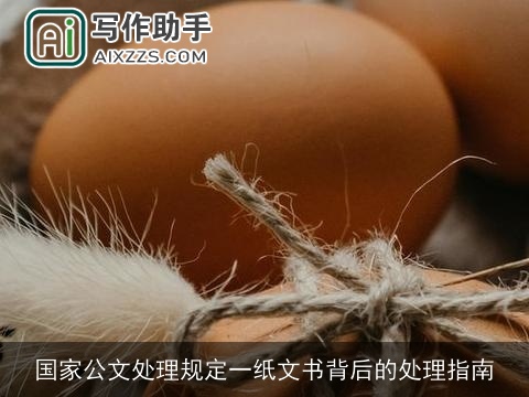 国家公文处理规定一纸文书背后的处理指南