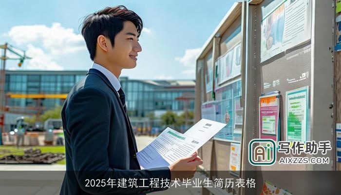 2025年建筑工程技术毕业生简历表格