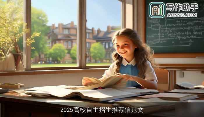 2025高校自主招生推荐信范文