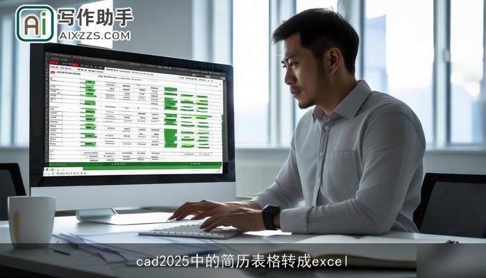 cad2025中的简历表格转成excel
